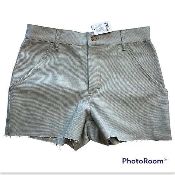 UO Urban Renewal Remnants Canvas Carpenter Shorts Sz S NWT Mint Seafoam Sea Salt - Picture 4 of 12